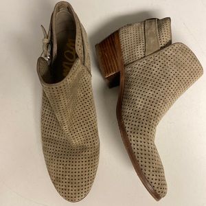 Sam Edelman Tan Suede Vented Ankle Boot Shoes Size 10